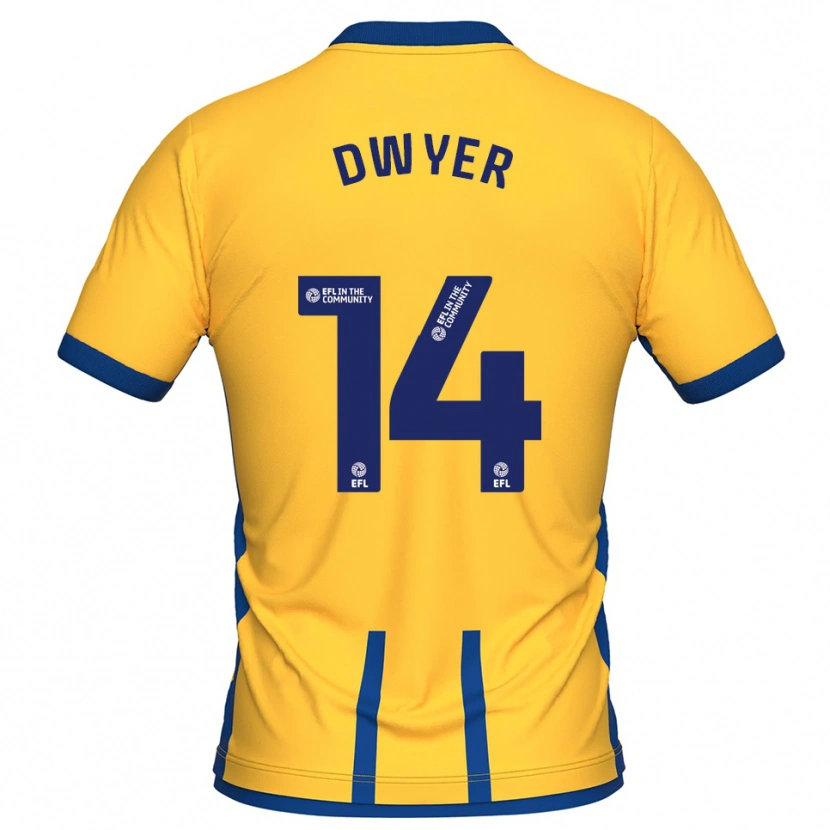 Danxen Dames Dom Dwyer #14 Geel Blauw Thuisshirt Thuistenue 2025/26 T-Shirt