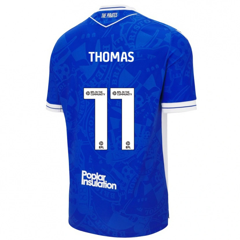 Danxen Dames Luke Thomas #11 Blauw Wit Thuisshirt Thuistenue 2025/26 T-Shirt