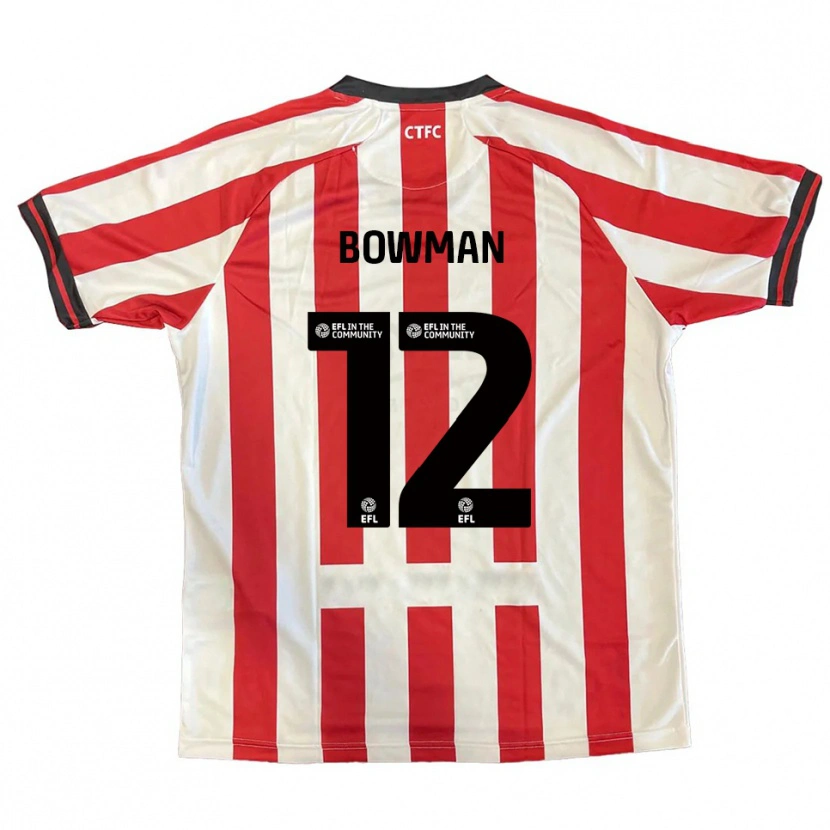 Danxen Dames Ryan Bowman #12 Rood Wit Zwart Thuisshirt Thuistenue 2025/26 T-Shirt