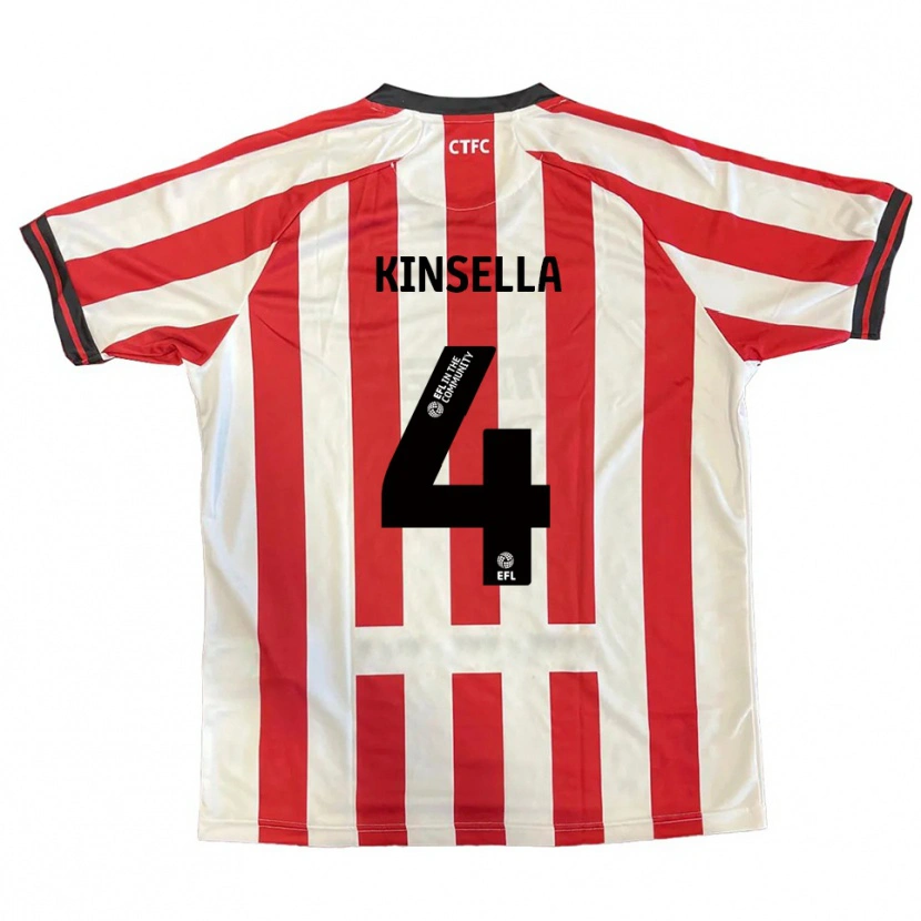 Danxen Dames Liam Kinsella #4 Rood Wit Zwart Thuisshirt Thuistenue 2025/26 T-Shirt