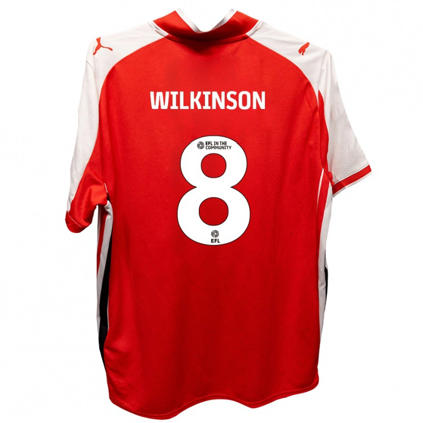 Danxen Dames Rylee Wilkinson #8 Rood Wit Thuisshirt Thuistenue 2025/26 T-Shirt