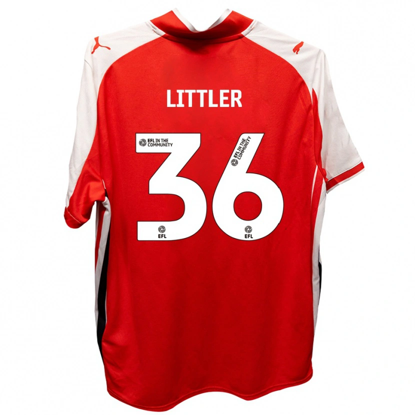 Danxen Dames Zack Littler #36 Rood Wit Thuisshirt Thuistenue 2025/26 T-Shirt