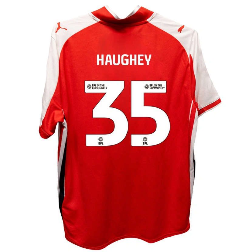 Danxen Dames Conor Haughey #35 Rood Wit Thuisshirt Thuistenue 2025/26 T-Shirt