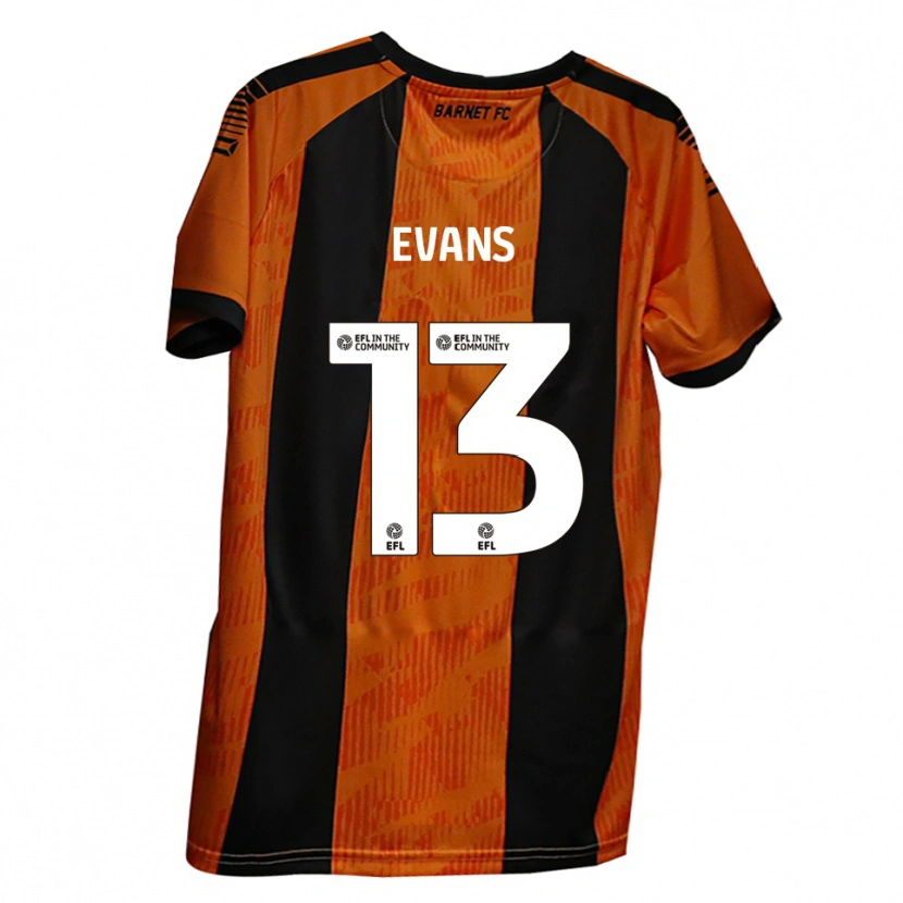 Danxen Dames Owen Evans #13 Oranje Zwart Thuisshirt Thuistenue 2025/26 T-Shirt