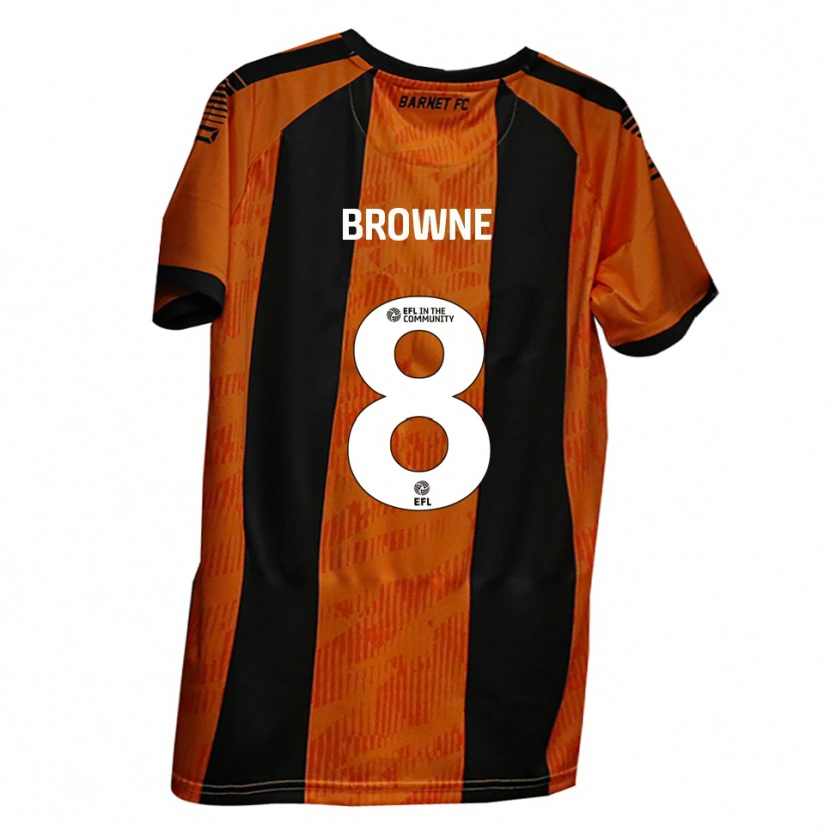 Danxen Dames Rhys Browne #8 Oranje Zwart Thuisshirt Thuistenue 2025/26 T-Shirt