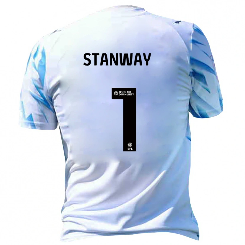 Danxen Dames Wyll Stanway #1 Wit Hemelsblauw Thuisshirt Thuistenue 2025/26 T-Shirt