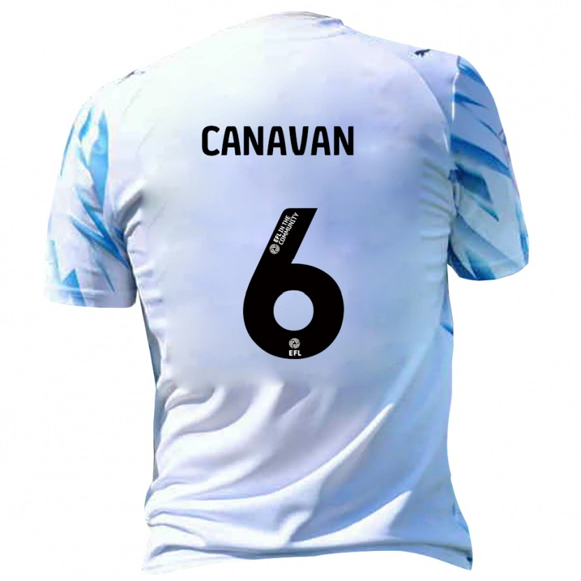 Danxen Dames Niall Canavan #6 Wit Hemelsblauw Thuisshirt Thuistenue 2025/26 T-Shirt