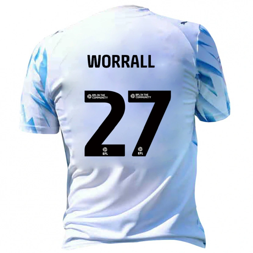Danxen Dames David Worrall #27 Wit Hemelsblauw Thuisshirt Thuistenue 2025/26 T-Shirt