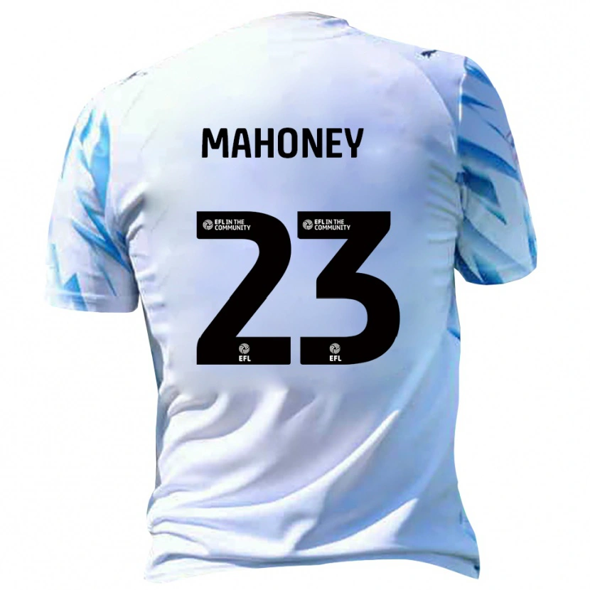 Danxen Dames Connor Mahoney #23 Wit Hemelsblauw Thuisshirt Thuistenue 2025/26 T-Shirt