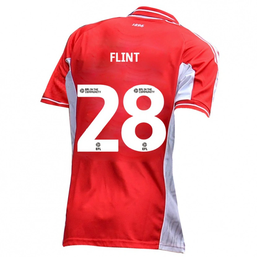 Danxen Dames Josh Flint #28 Rood Wit Thuisshirt Thuistenue 2025/26 T-Shirt