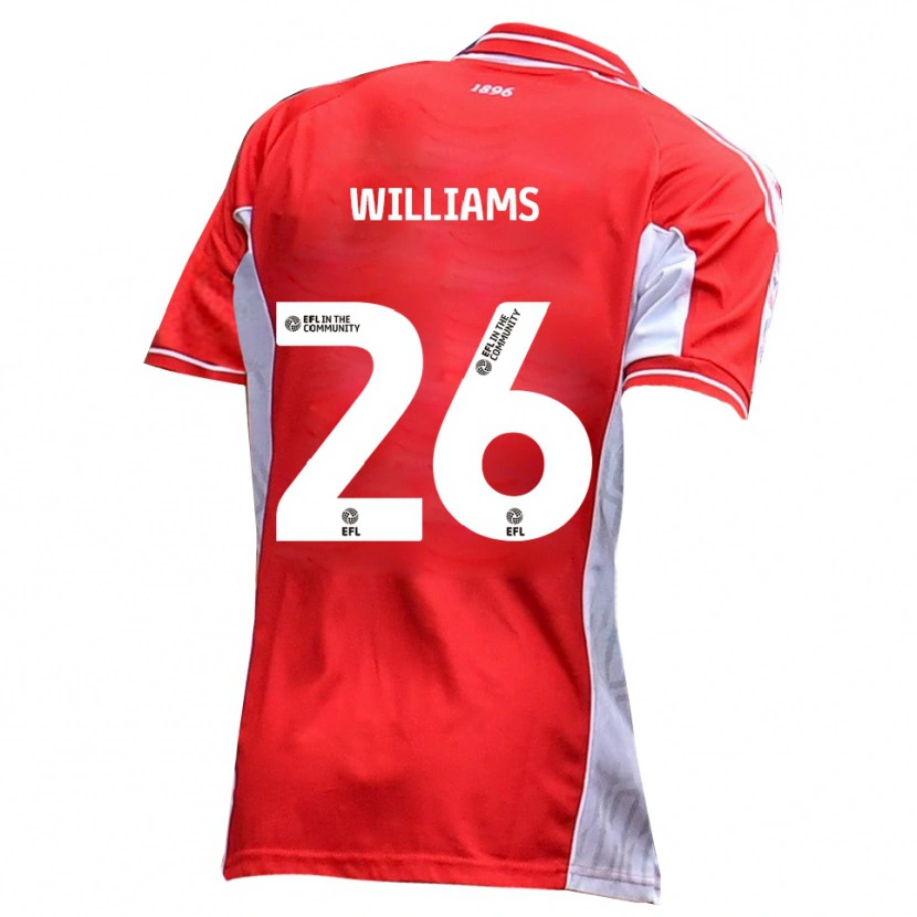 Danxen Dames Jay Williams #26 Rood Wit Thuisshirt Thuistenue 2025/26 T-Shirt