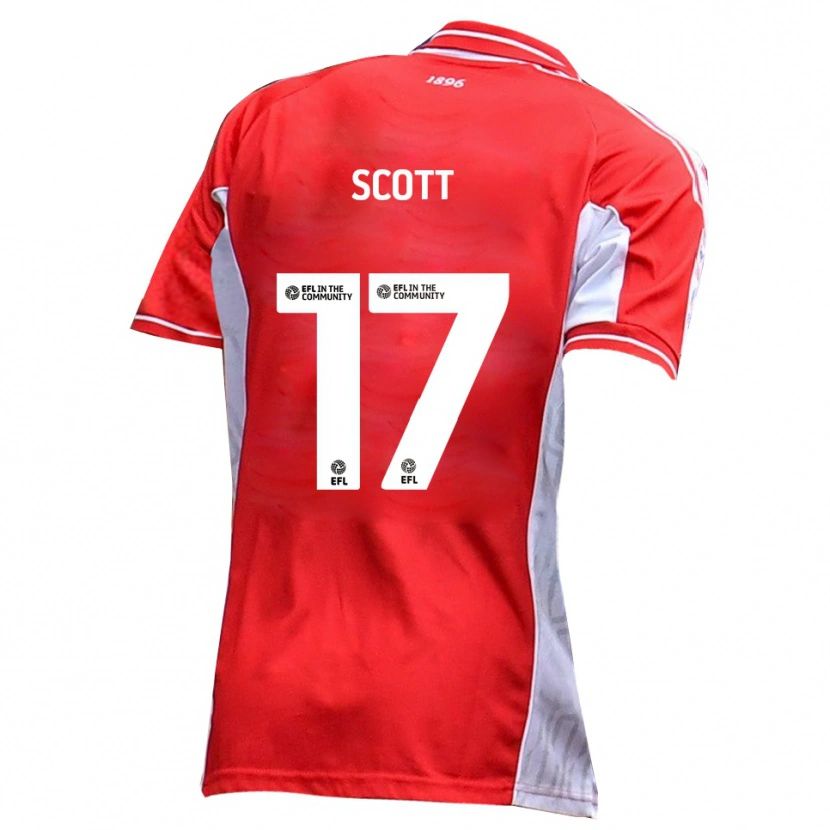 Danxen Dames Kyle Scott #17 Rood Wit Thuisshirt Thuistenue 2025/26 T-Shirt