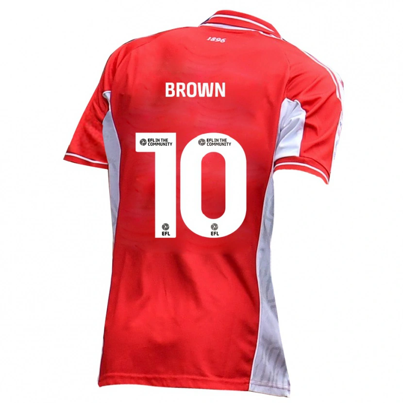 Danxen Dames Reece Brown #10 Rood Wit Thuisshirt Thuistenue 2025/26 T-Shirt