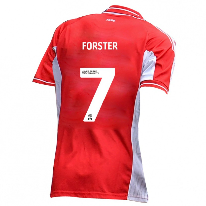 Danxen Dames Harry Forster #7 Rood Wit Thuisshirt Thuistenue 2025/26 T-Shirt