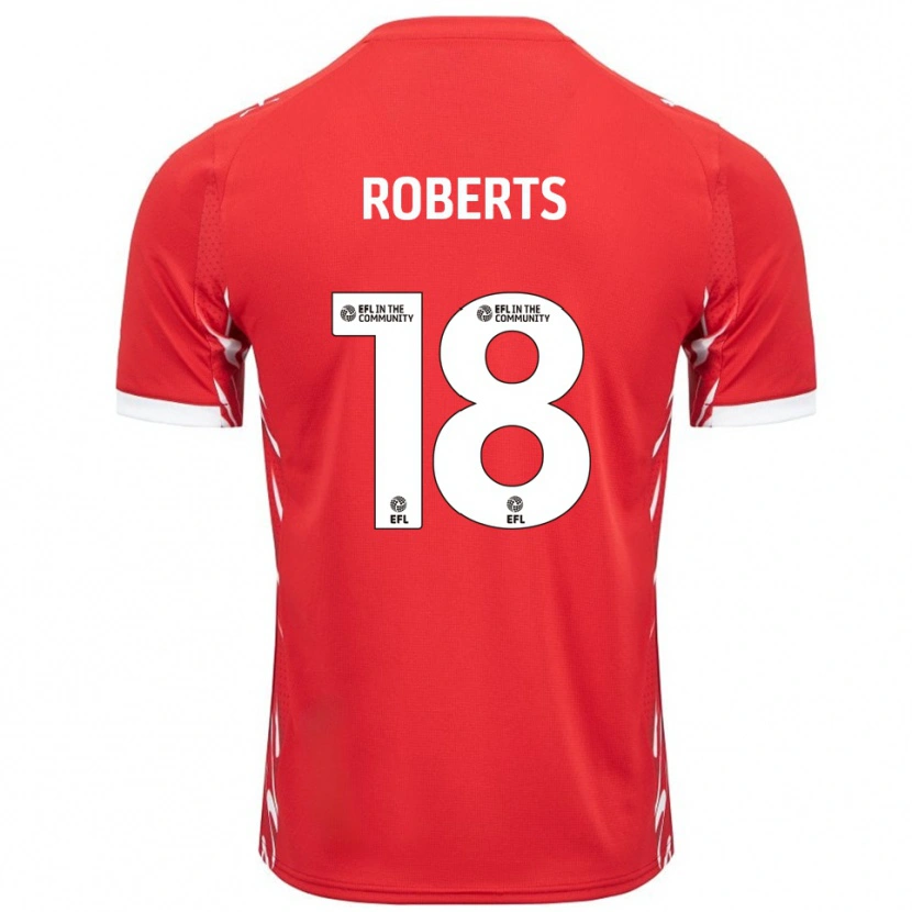 Danxen Dames Ethan Roberts #18 Rood Wit Thuisshirt Thuistenue 2025/26 T-Shirt
