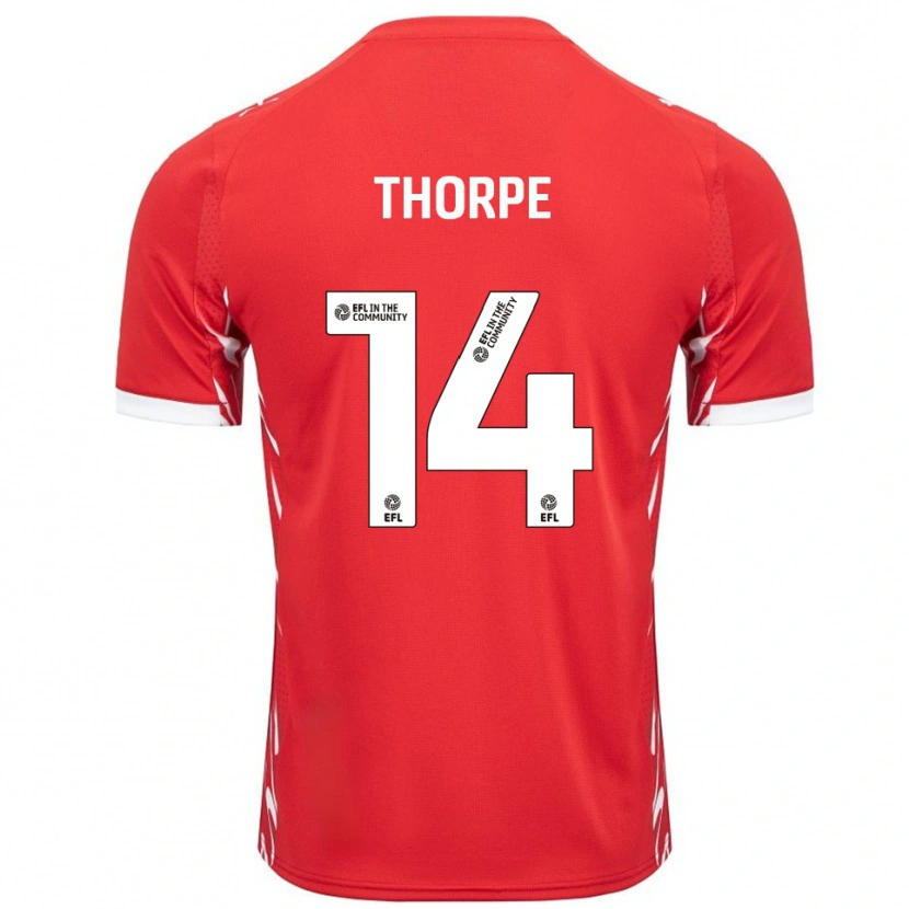 Danxen Dames Ayden Thorpe #14 Rood Wit Thuisshirt Thuistenue 2025/26 T-Shirt