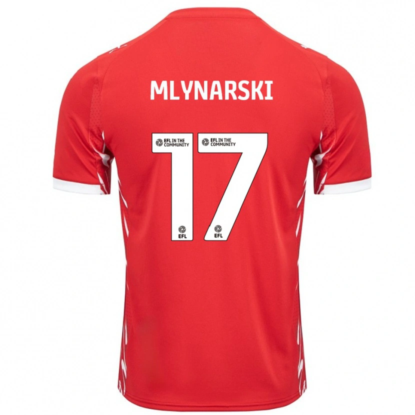 Danxen Dames Patrick Mlynarski #17 Rood Wit Thuisshirt Thuistenue 2025/26 T-Shirt