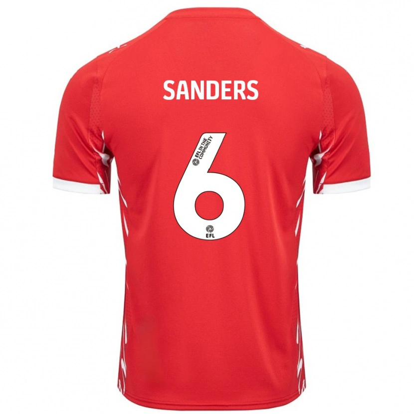 Danxen Dames Max Sanders #6 Rood Wit Thuisshirt Thuistenue 2025/26 T-Shirt