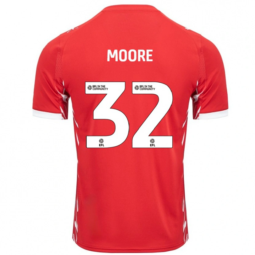 Danxen Dames Luca Moore #32 Rood Wit Thuisshirt Thuistenue 2025/26 T-Shirt