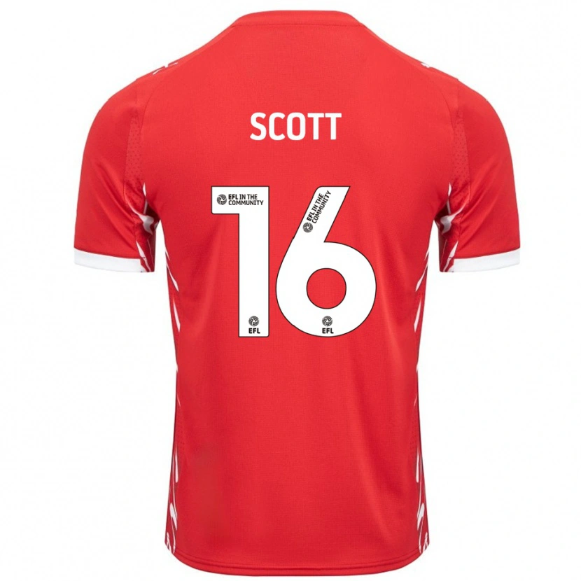 Danxen Dames Iago Scott #16 Rood Wit Thuisshirt Thuistenue 2025/26 T-Shirt