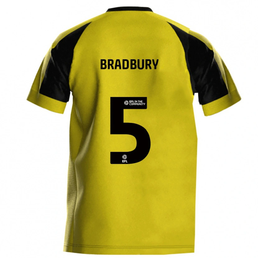 Danxen Dames Tom Bradbury #5 Geel Grijs Thuisshirt Thuistenue 2025/26 T-Shirt