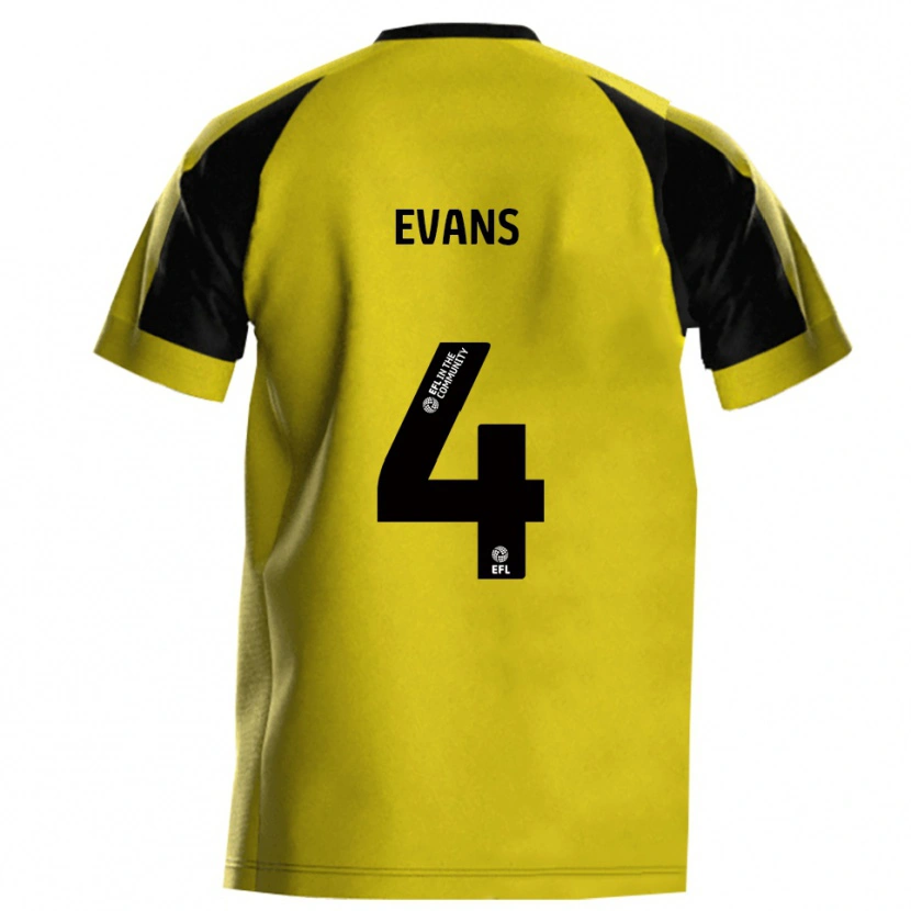 Danxen Dames Jack Evans #4 Geel Grijs Thuisshirt Thuistenue 2025/26 T-Shirt