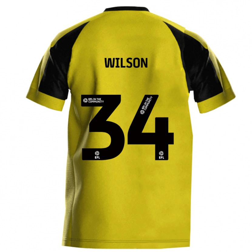 Danxen Dames Robbie Wilson #34 Geel Grijs Thuisshirt Thuistenue 2025/26 T-Shirt