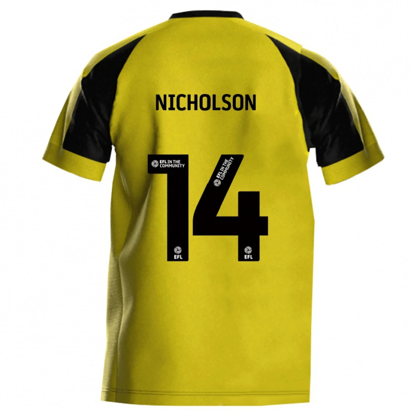 Danxen Dames Charlie Nicholson #14 Geel Grijs Thuisshirt Thuistenue 2025/26 T-Shirt