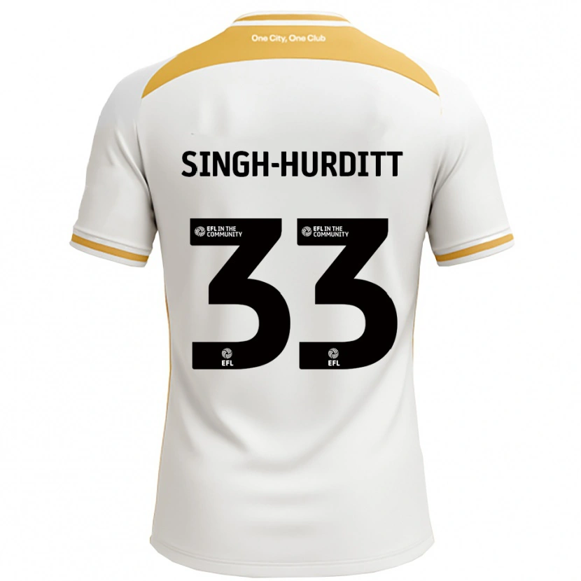 Danxen Dames Damerai Singh-Hurditt #33 Wit Goud Thuisshirt Thuistenue 2025/26 T-Shirt