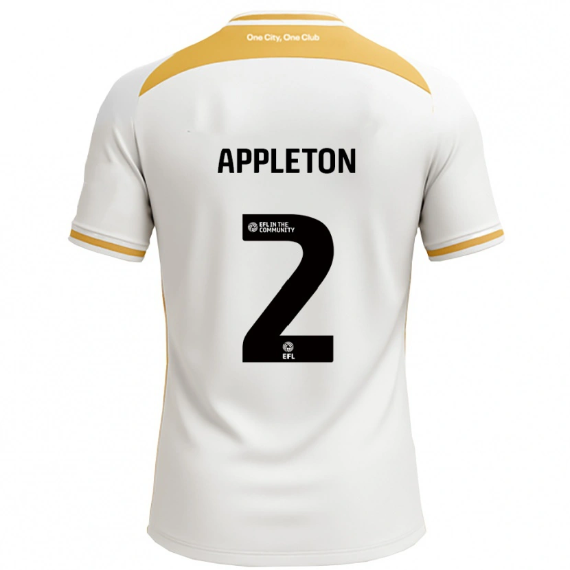 Danxen Dames Tara Appleton #2 Wit Goud Thuisshirt Thuistenue 2025/26 T-Shirt