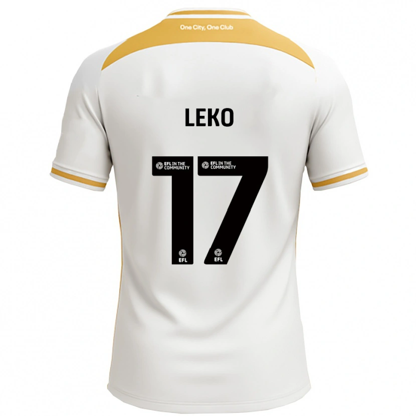 Danxen Dames Jonathan Leko #17 Wit Goud Thuisshirt Thuistenue 2025/26 T-Shirt