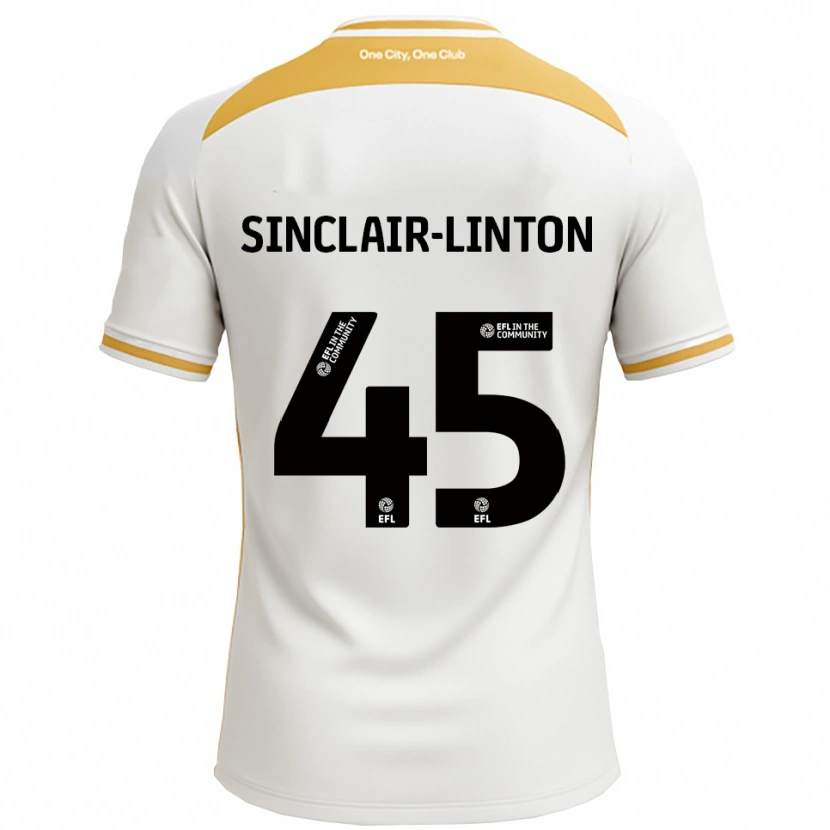 Danxen Dames Kobe Sinclair-Linton #45 Wit Goud Thuisshirt Thuistenue 2025/26 T-Shirt