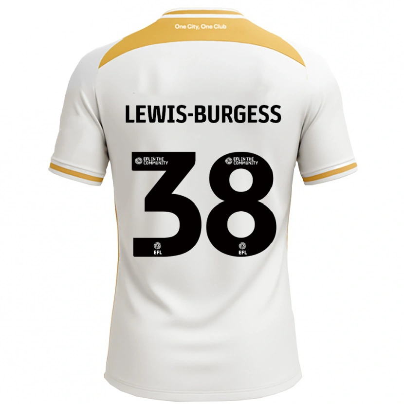 Danxen Dames Keon Lewis-Burgess #38 Wit Goud Thuisshirt Thuistenue 2025/26 T-Shirt