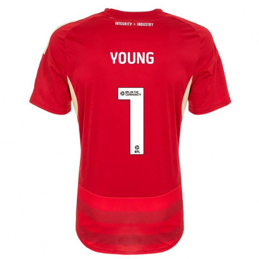 Danxen Dames Matthew Young #1 Rood Wit Thuisshirt Thuistenue 2025/26 T-Shirt