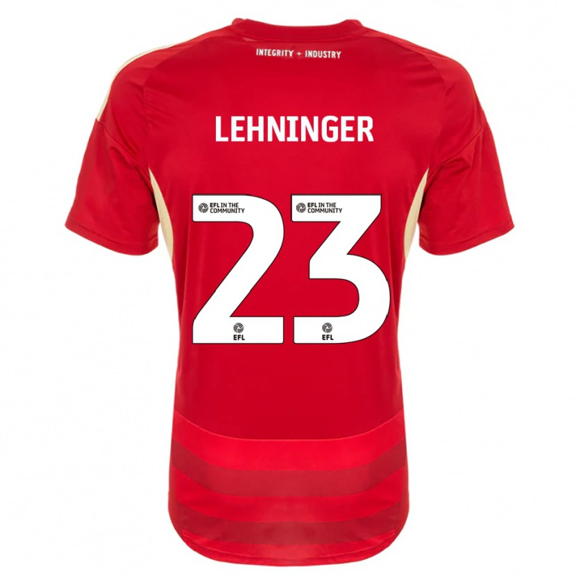 Danxen Dames Saskia Lehninger #23 Rood Wit Thuisshirt Thuistenue 2025/26 T-Shirt