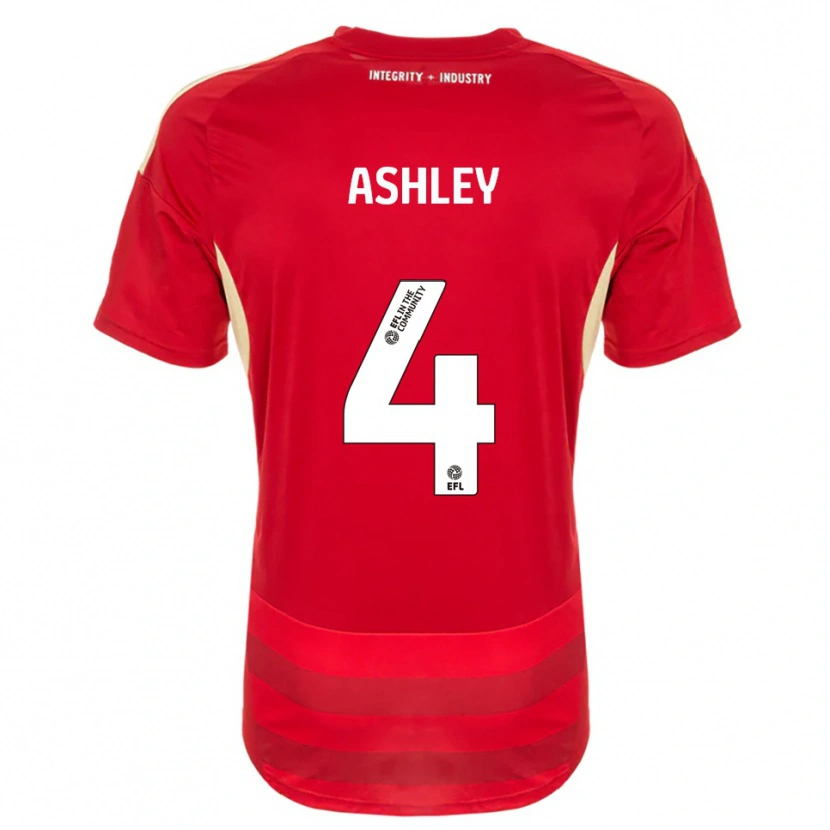 Danxen Dames Ossama Ashley #4 Rood Wit Thuisshirt Thuistenue 2025/26 T-Shirt