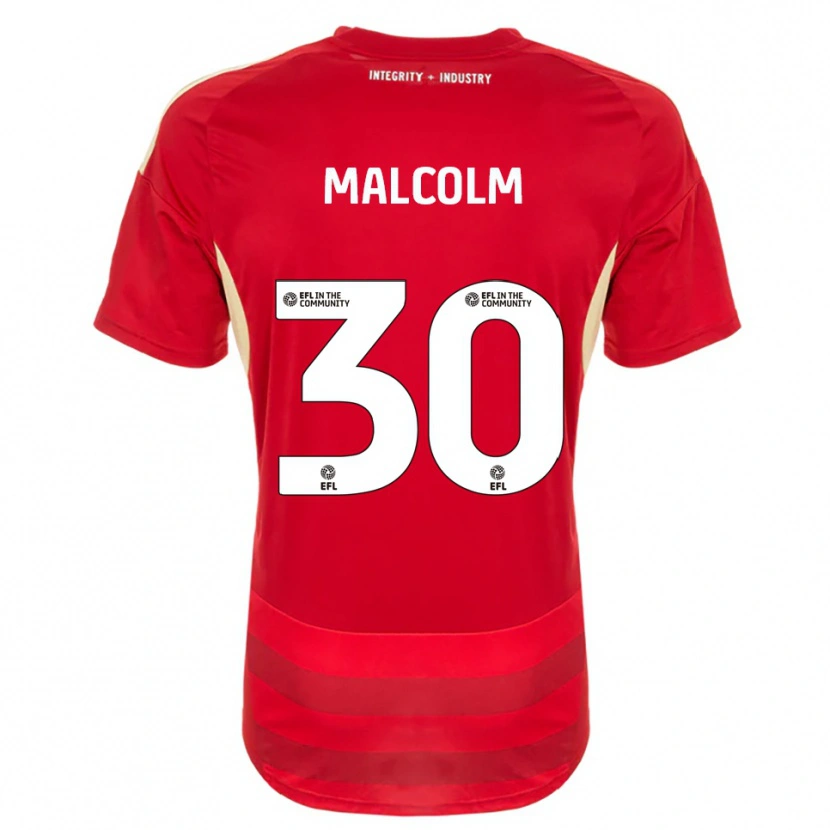 Danxen Dames Kyrell Malcolm #30 Rood Wit Thuisshirt Thuistenue 2025/26 T-Shirt