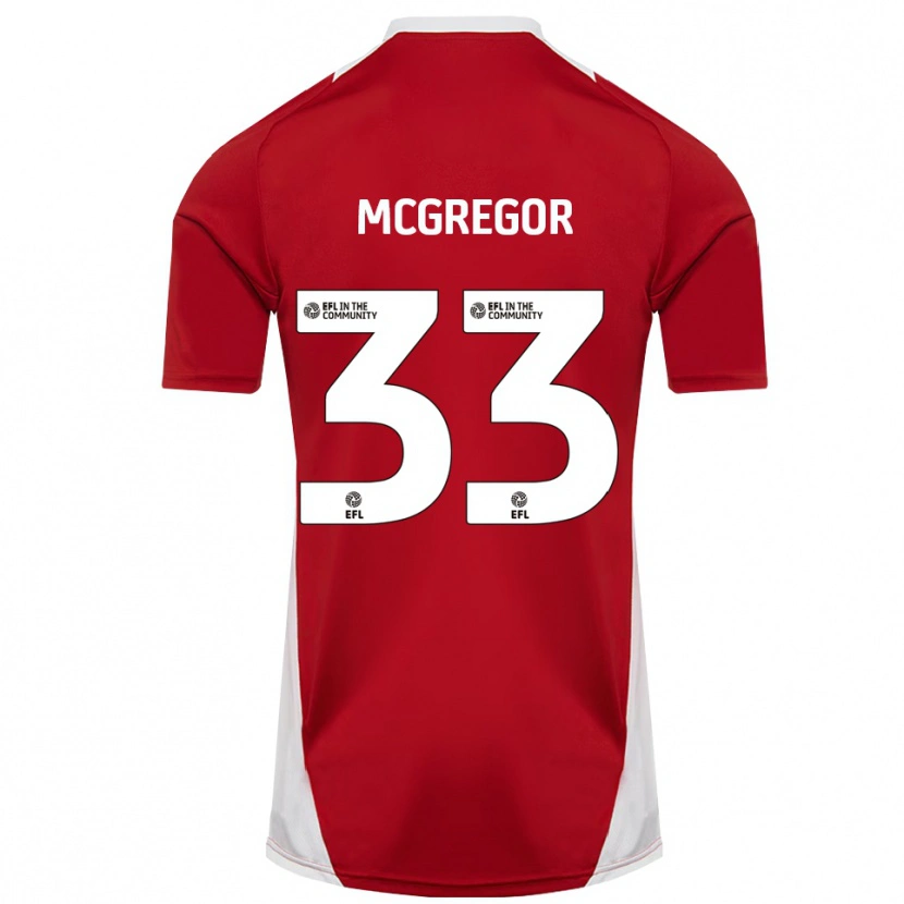 Danxen Dames Joel Mcgregor #33 Rood Wit Goud Thuisshirt Thuistenue 2025/26 T-Shirt
