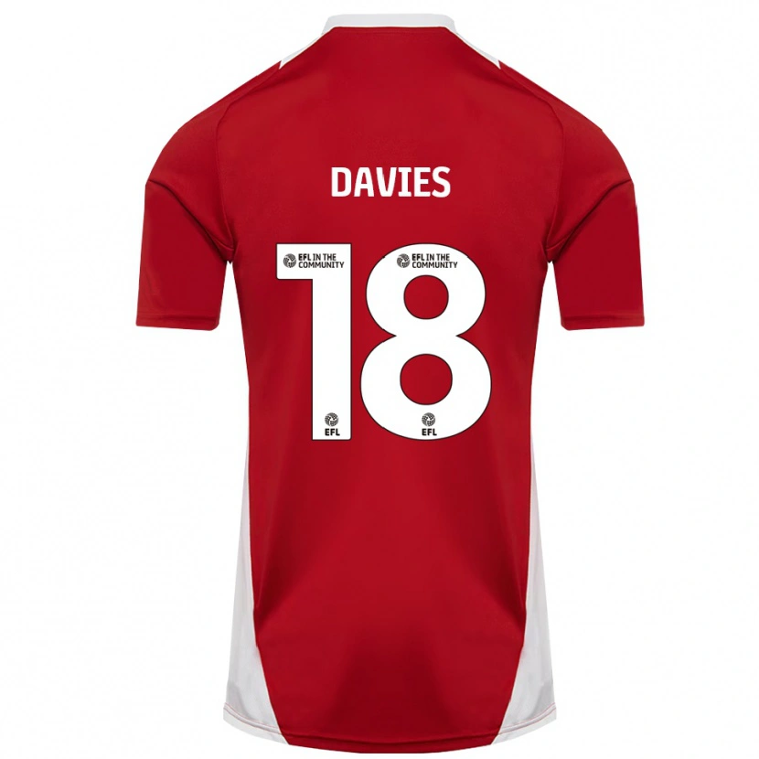 Danxen Dames Libby Davies #18 Rood Wit Goud Thuisshirt Thuistenue 2025/26 T-Shirt