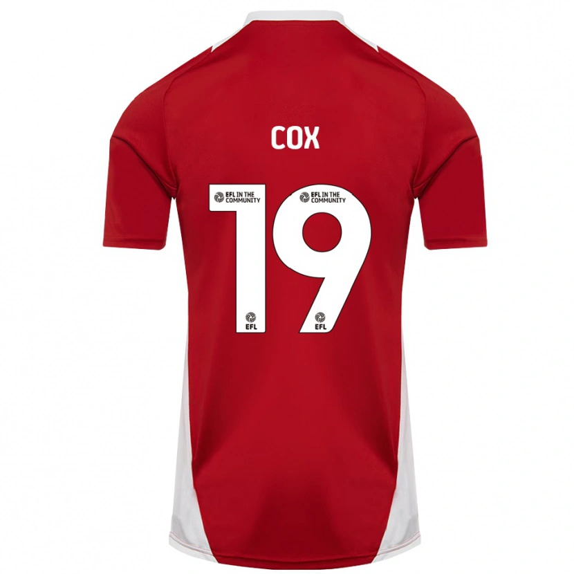 Danxen Dames Hannah Cox #19 Rood Wit Goud Thuisshirt Thuistenue 2025/26 T-Shirt