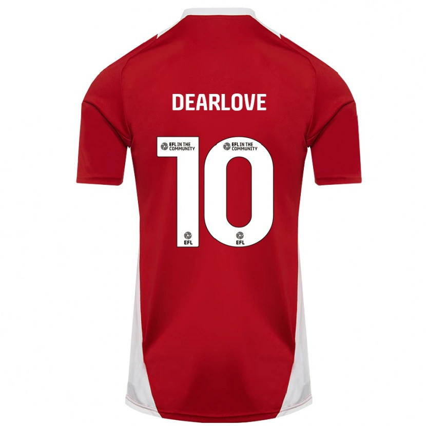 Danxen Dames Poppy Dearlove #10 Rood Wit Goud Thuisshirt Thuistenue 2025/26 T-Shirt