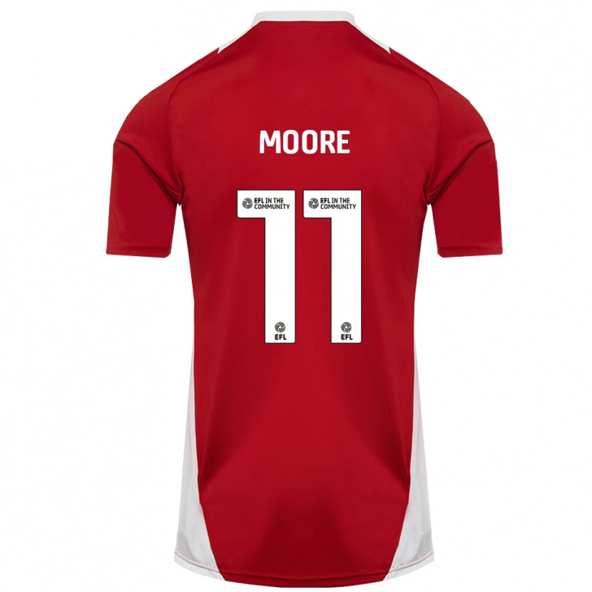 Danxen Dames Thomas Moore #11 Rood Wit Goud Thuisshirt Thuistenue 2025/26 T-Shirt