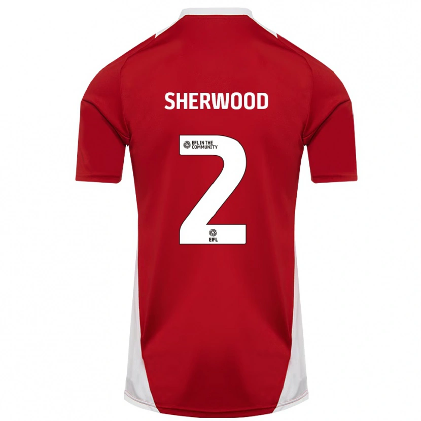 Danxen Dames Katie Sherwood #2 Rood Wit Goud Thuisshirt Thuistenue 2025/26 T-Shirt