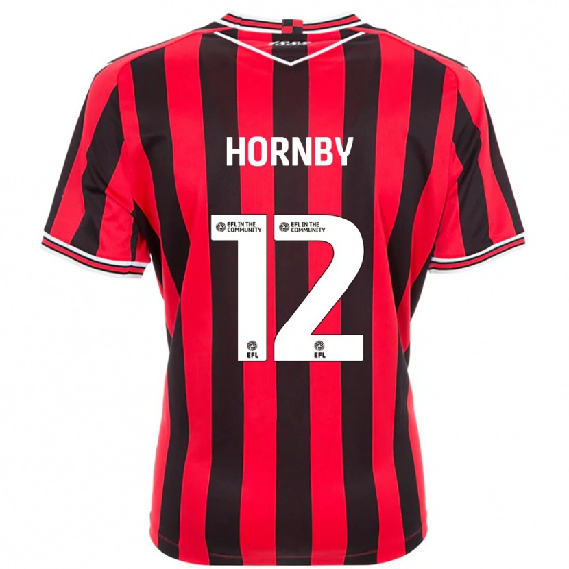 Danxen Dames Sam Hornby #12 Rood Zwart Thuisshirt Thuistenue 2025/26 T-Shirt