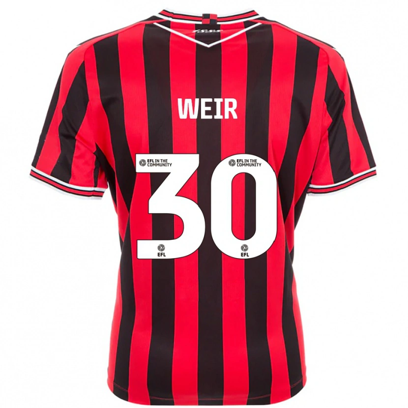 Danxen Dames Evan Weir #30 Rood Zwart Thuisshirt Thuistenue 2025/26 T-Shirt