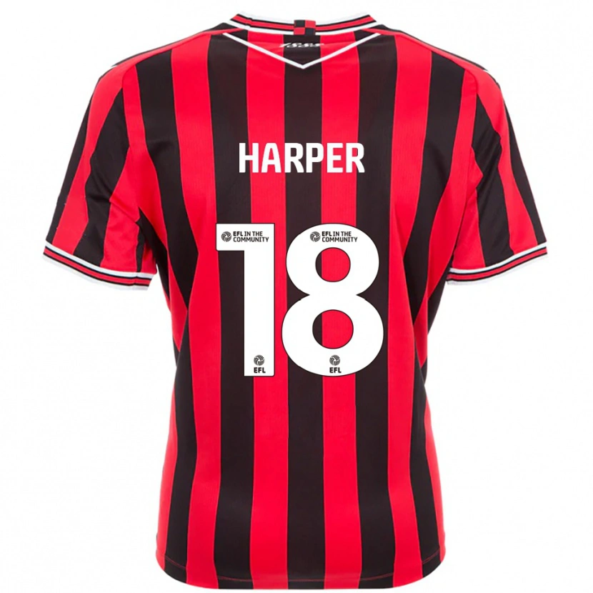 Danxen Dames Vincent Harper #18 Rood Zwart Thuisshirt Thuistenue 2025/26 T-Shirt