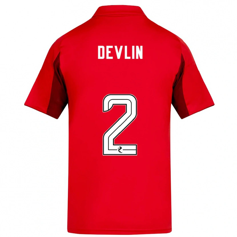 Danxen Dames Nicky Devlin #2 Rood Bordeauxrood Thuisshirt Thuistenue 2025/26 T-Shirt