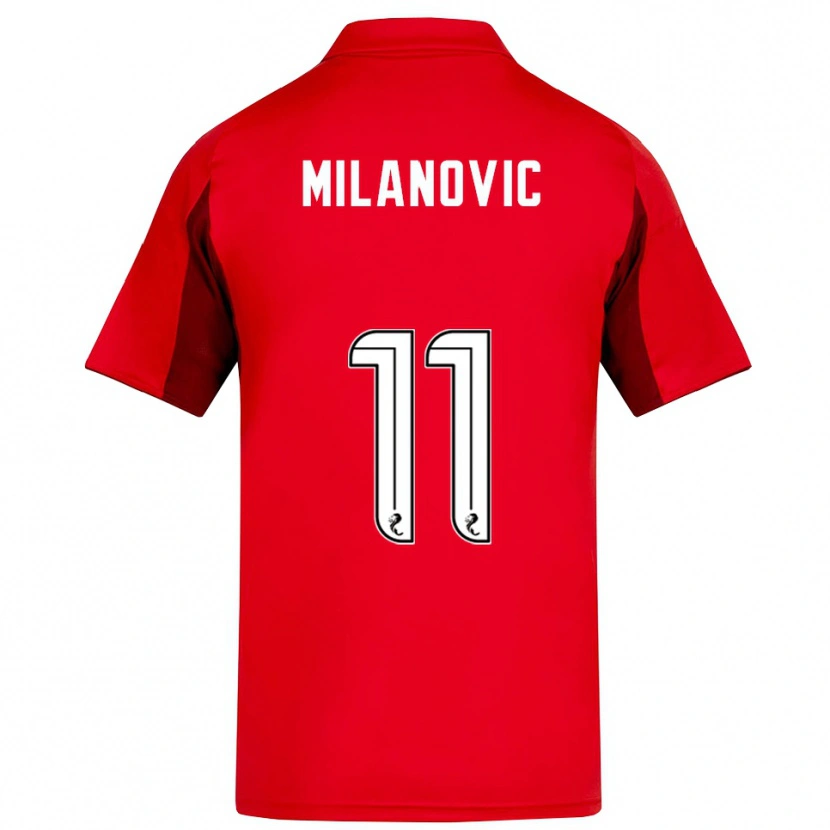Danxen Dames Nicolas Milanovic #11 Rood Bordeauxrood Thuisshirt Thuistenue 2025/26 T-Shirt