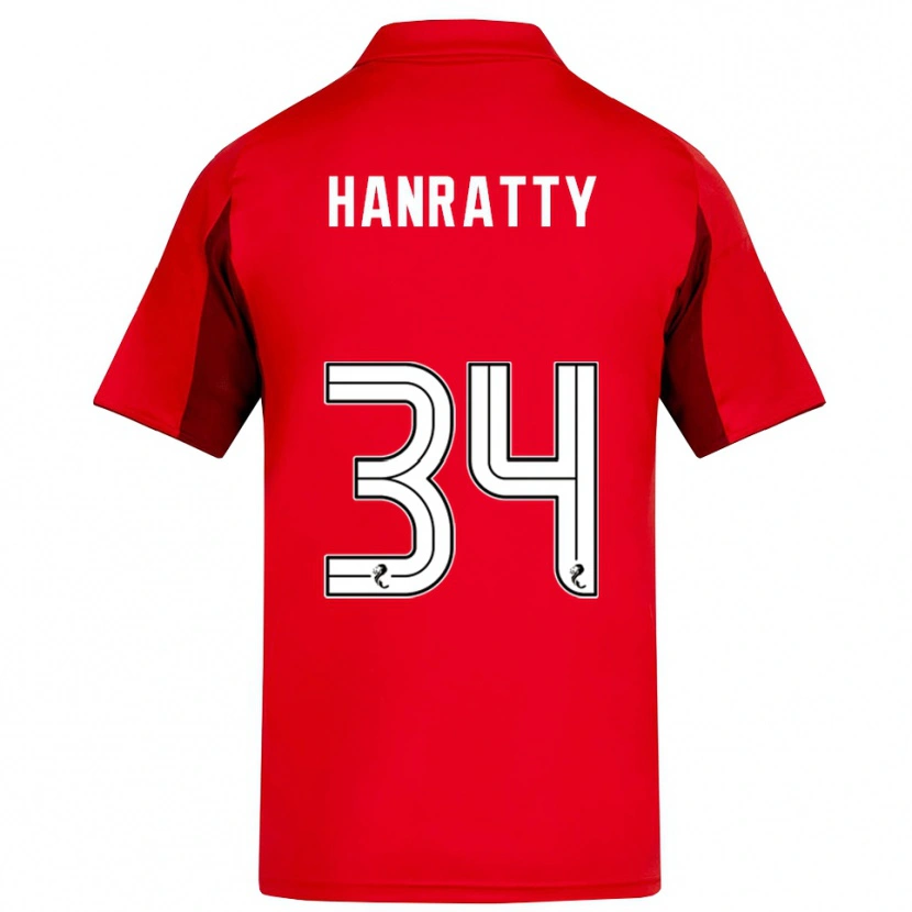 Danxen Dames Kevin Hanratty #34 Rood Bordeauxrood Thuisshirt Thuistenue 2025/26 T-Shirt
