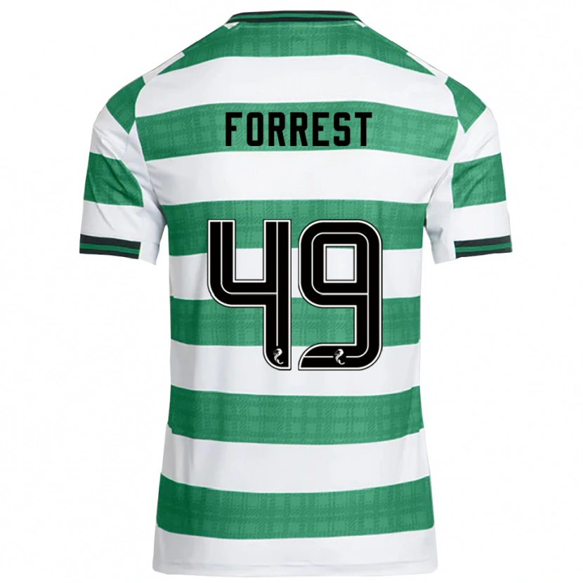 Danxen Dames James Forrest #49 Groen Wit Thuisshirt Thuistenue 2025/26 T-Shirt